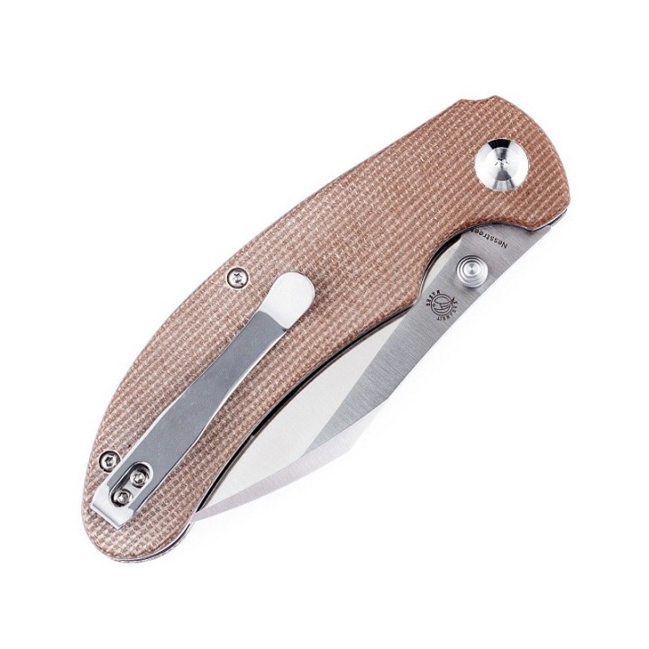 Couteau Kansept Nesstreet Brown Lame Acier CPM-S35Vn BW Manche Micarta IKBS Linerlock Clip K1039A1 - Livraison Gratuite