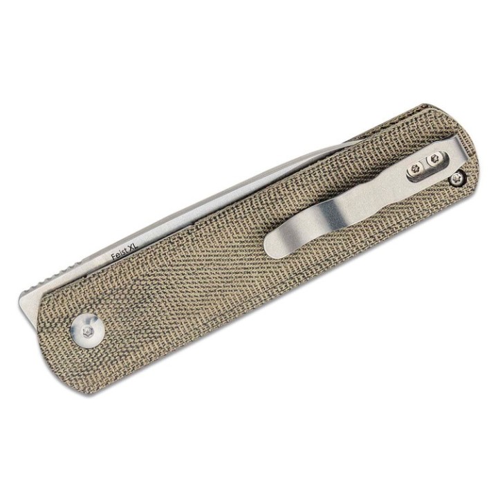 Couteau Kizer Feist XL Green Lame Acier 154CM Manche Micarta IKBS Linerlock Clip KIV4499C1 - Livraison Gratuite