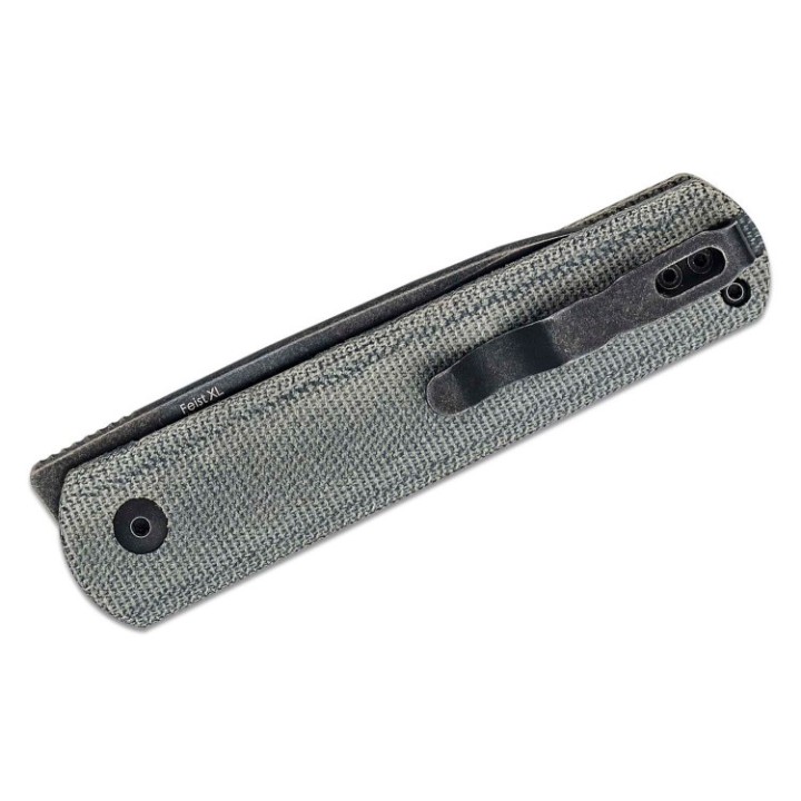 Couteau Kizer Feist XL Black Micarta Lame Acier 154CM Manche Micarta IKBS Linerlock Clip KIV4499C2 - Livraison Gratuite