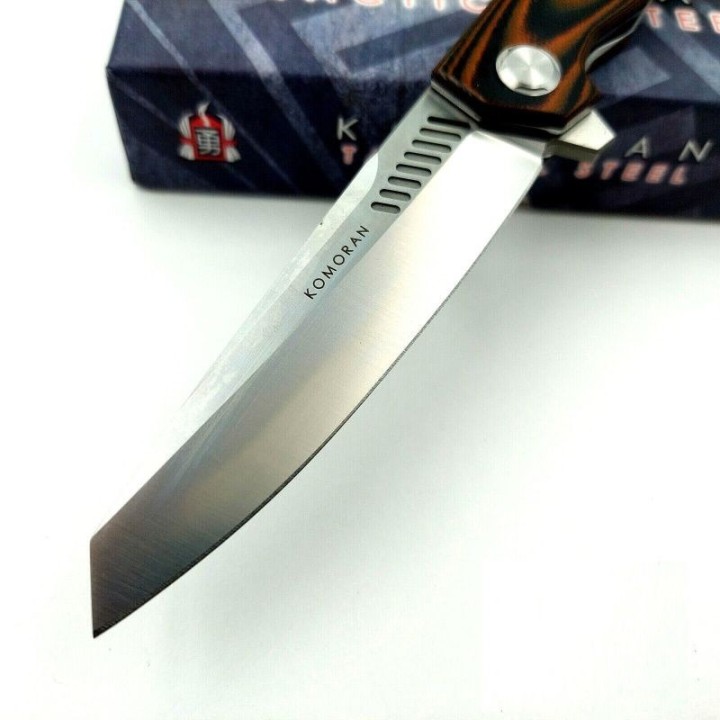Couteau Komoran Lame Acier 9cr13MoV Manche G10 Black/Orange Linerlock Clip KO035 - Livraison Gratuite