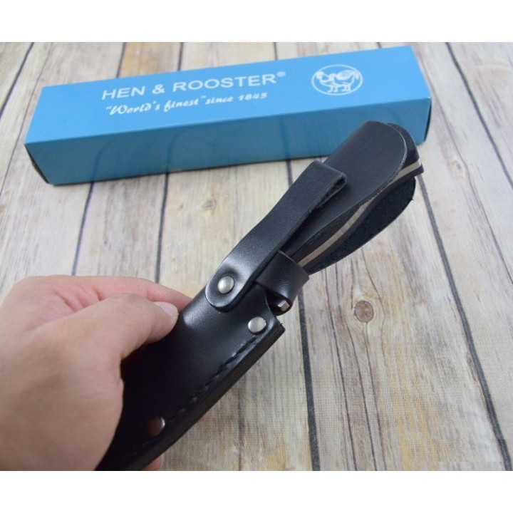 Couteau de Chasse Buschraft Hen & Rooster Manche G10 Lame Acier Inox Etui Cuir HR001 - Livraison Gratuite