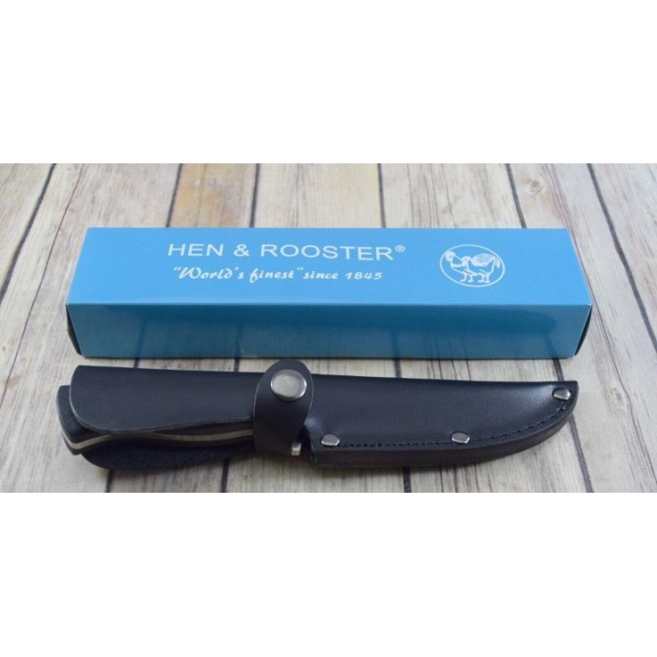 Couteau de Chasse Buschraft Hen & Rooster Manche G10 Lame Acier Inox Etui Cuir HR001 - Livraison Gratuite