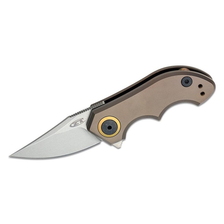 Couteau Zero Tolerance Small Galyean Bronze Manche Titane Lame Acier CPM-20CV IKBS Clip USA ZT0022TIBRZ - Livraison Gratuite