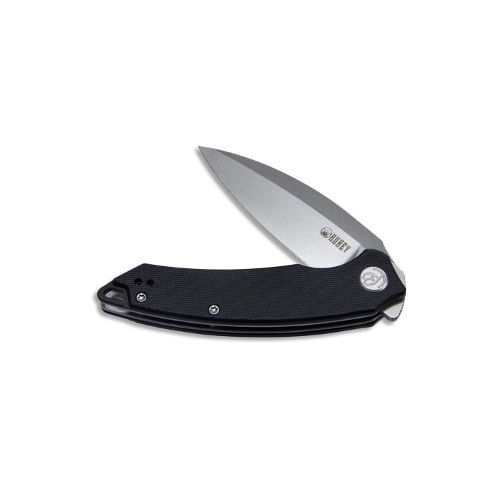 Couteau Kubey Leaf Black Manche G10 Lame Acier AUS-10 IKBS Linerlock Clip KUB333A - Livraison Gratuite
