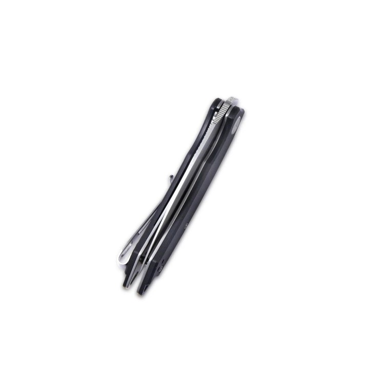 Couteau Kubey Leaf Black Manche G10 Lame Acier AUS-10 IKBS Linerlock Clip KUB333A - Livraison Gratuite