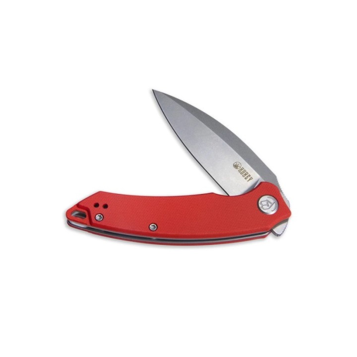 Couteau Kubey Leaf Red Manche G10 Lame Acier AUS-10 IKBS Linerlock Clip KUB333F - Livraison Gratuite