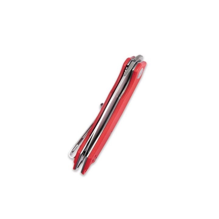 Couteau Kubey Leaf Red Manche G10 Lame Acier AUS-10 IKBS Linerlock Clip KUB333F - Livraison Gratuite