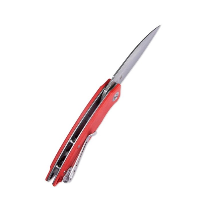 Couteau Kubey Leaf Red Manche G10 Lame Acier AUS-10 IKBS Linerlock Clip KUB333F - Livraison Gratuite