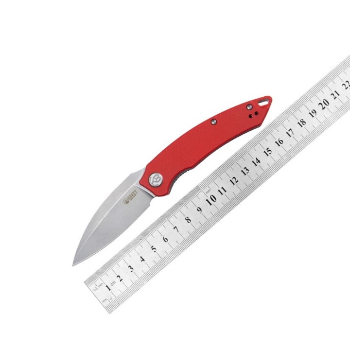 Couteau Kubey Leaf Red Manche G10 Lame Acier AUS-10 IKBS Linerlock Clip KUB333F - Livraison Gratuite