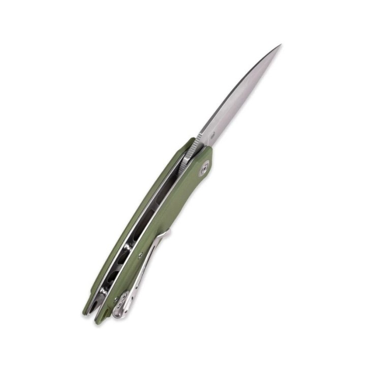 Couteau Kubey Leaf Green Manche G10 Lame Acier AUS-10 IKBS Linerlock Clip KUB333E - Livraison Gratuite