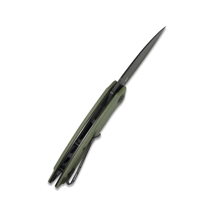 Couteau Kubey Leaf Green Manche G10 Lame Acier AUS-10 Black IKBS Linerlock Clip KUB333C - Livraison Gratuite