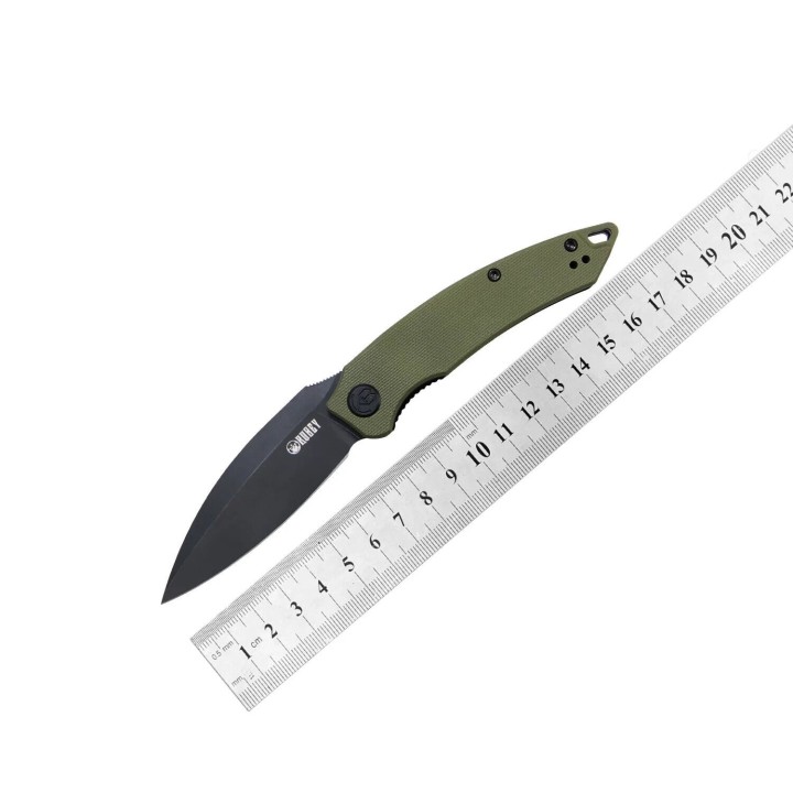 Couteau Kubey Leaf Green Manche G10 Lame Acier AUS-10 Black IKBS Linerlock Clip KUB333C - Livraison Gratuite