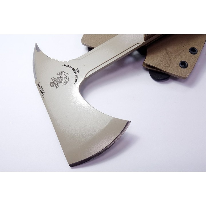 Hache Tomahawk Condor Fortis Fidelis Lame Acier Carbone 1075 Manche Micarta Etui Salvadore CTK181667HC - Livraison Gratuite