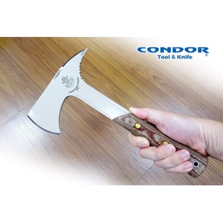 Hache Tomahawk Condor Fortis Fidelis Lame Acier Carbone 1075 Manche Micarta Etui Salvadore CTK181667HC - Livraison Gratuite