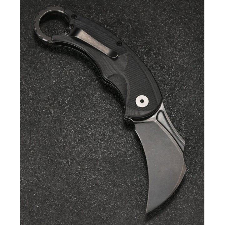 Couteau Karambit CMB Falcon Black Lame Acier AUS-10 Manche G10 IKBS Linerlock Clip CMBC01B - Livraison Gratuite