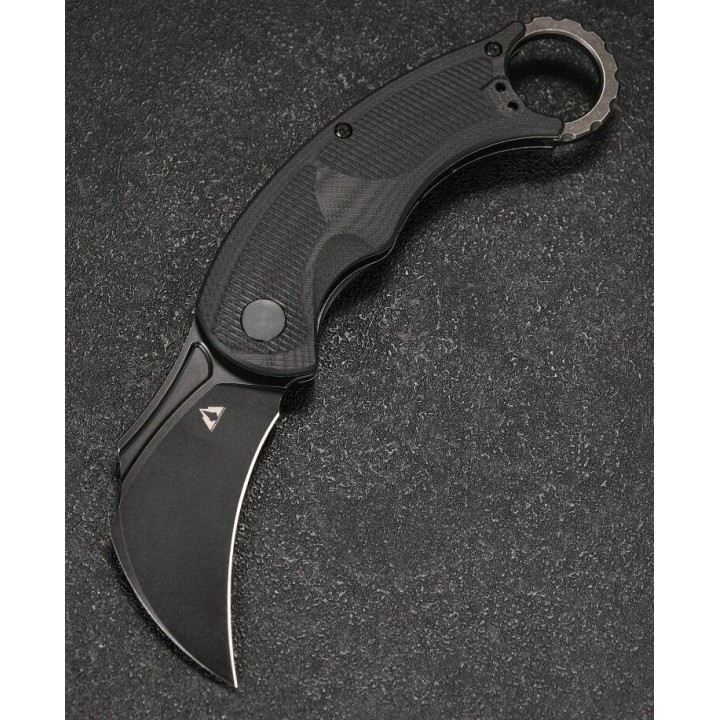 Couteau Karambit CMB Falcon Black Lame Acier AUS-10 Manche G10 IKBS Linerlock Clip CMBC01B - Livraison Gratuite
