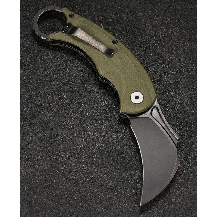 Couteau Karambit CMB Falcon Green Lame Acier AUS-10 Manche G10 IKBS Linerlock Clip CMBC01G - Livraison Gratuite