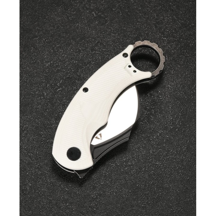 Couteau Karambit CMB Falcon White Lame Acier AUS-10 Manche G10 IKBS Linerlock Clip CMBC01W - Livraison Gratuite