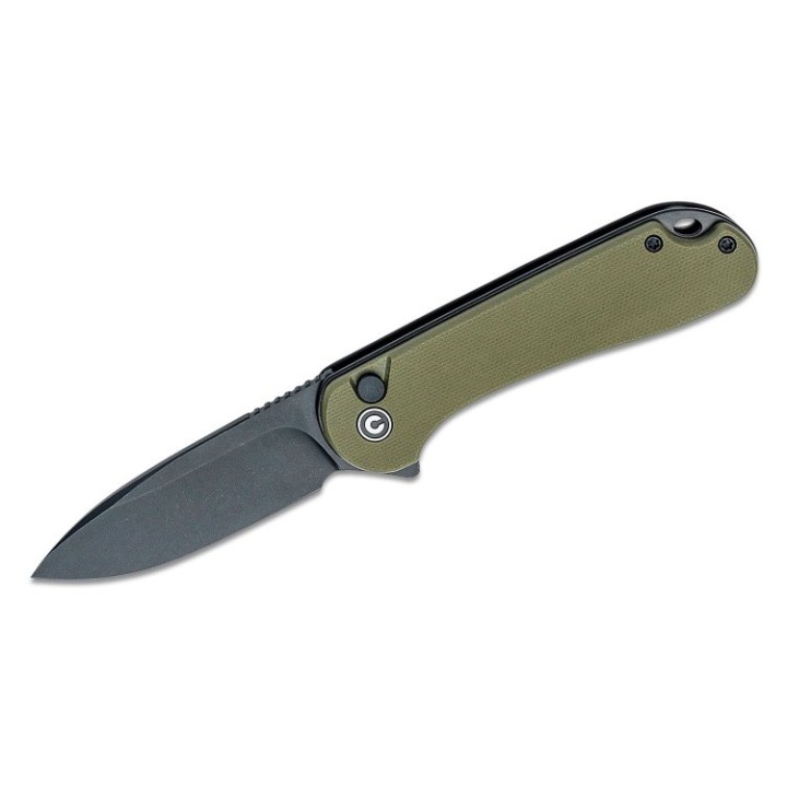 Couteau CIVIVI Elementum II Button Lock Green Lame Acier Nitro-V Black Manche G10 IKBS Clip CIVC18062P3 - Livraison Gratuite