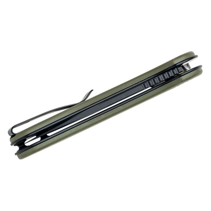 Couteau CIVIVI Elementum II Button Lock Green Lame Acier Nitro-V Black Manche G10 IKBS Clip CIVC18062P3 - Livraison Gratuite
