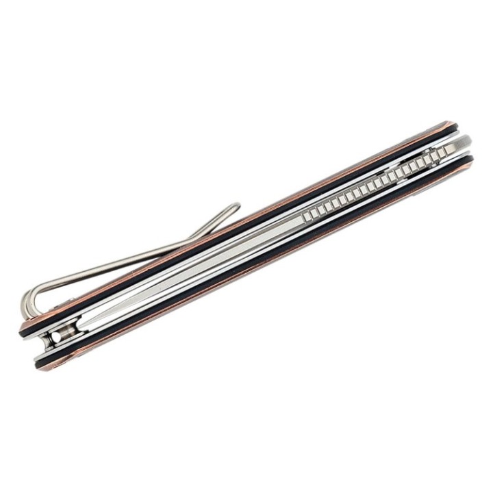 Couteau Civivi Foldis Slipjoint Copper Lame Acier Nitro-V Manche Cuivre IKBS Clip CIVC210441 - Livraison Gratuite 