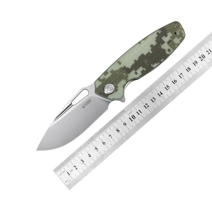 Couteau Kubey Tityus Camo Lame Acier D2 Bead Blasted Manche G10 IKBS Linerlock Clip KUB322K - Livraison Gratuite