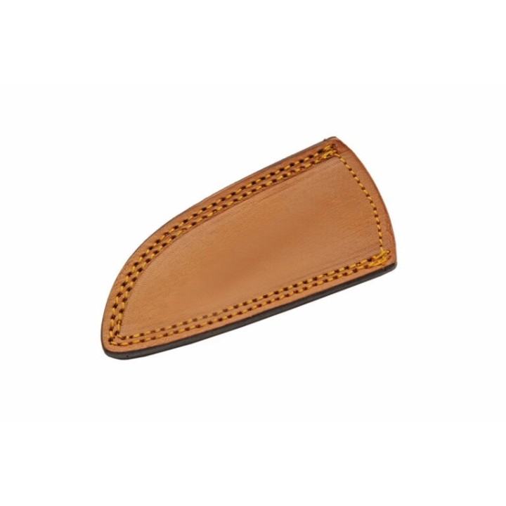 Couteau Skinner Damas 256 Couches Prideful Fang Caper Manche Bois Pakkawwod Brown Etui Cuir DM1320BR - Livraison Gratuite