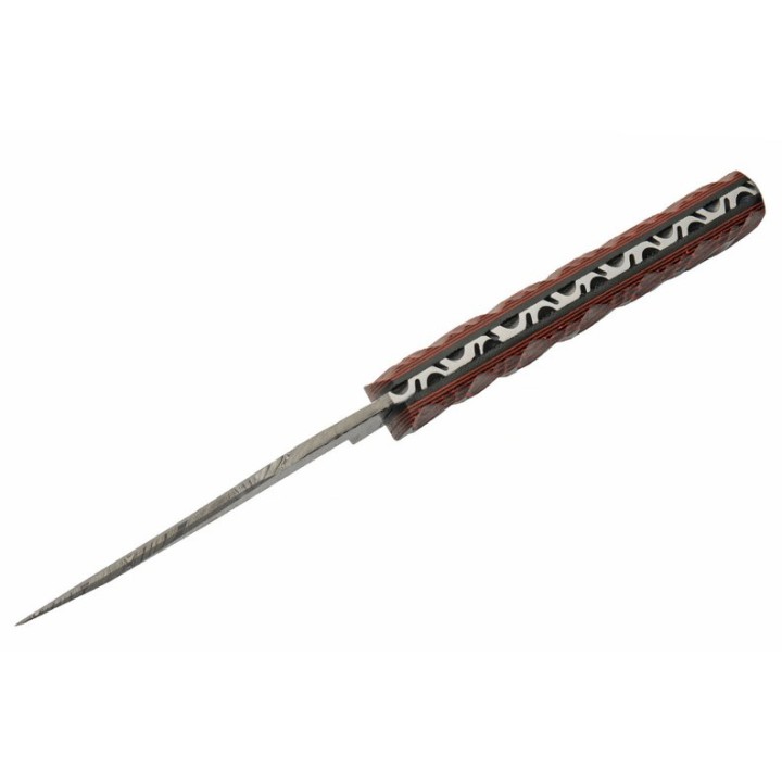 Couteau De Chasse Damas Magma Hunter Micarta Lame Acier Damas 256 Couches Etui Cuir DM1326 - Livraison Gratuite