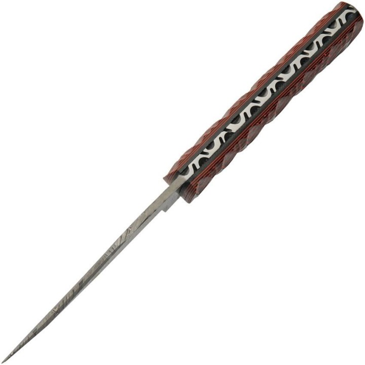 Couteau De Chasse Damas Magma Hunter Micarta Lame Acier Damas 256 Couches Etui Cuir DM1326 - Livraison Gratuite