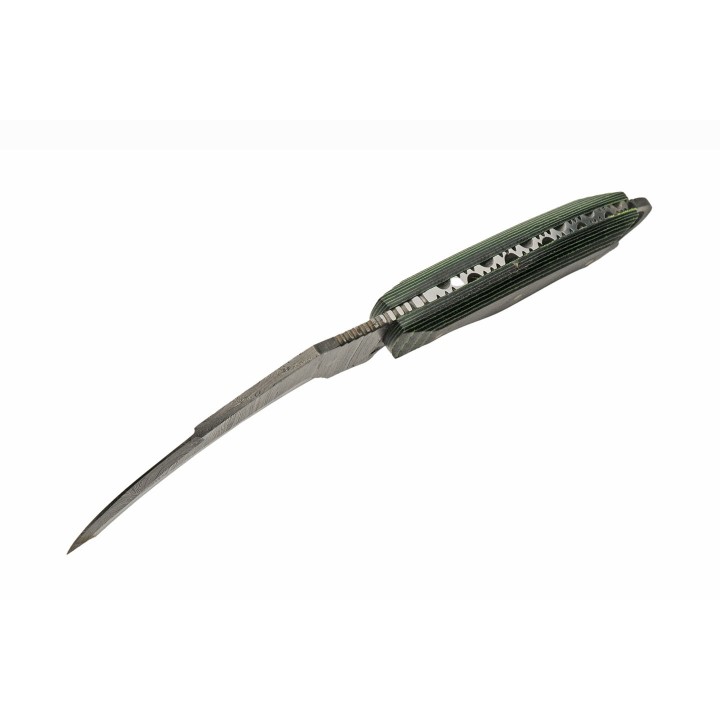 Couteau Damas Karambit Lame Acier 256 Couches Manche Micarta Etui Cuir DM1324 - Livraison Gratuite