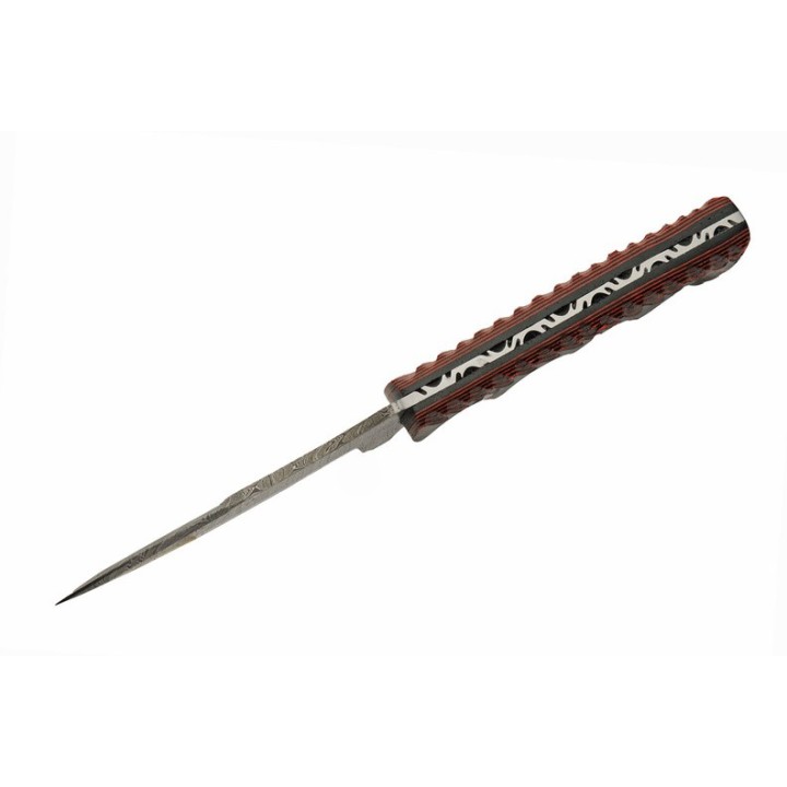 Couteau De Chasse Damas Magma Hunter Micarta Lame Acier Damas 256 Couches Etui Cuir DM1330 - Livraison Gratuite