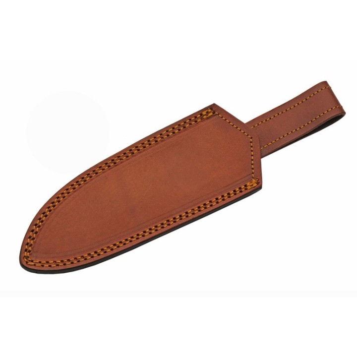 Couteau De Chasse Damas Magma Hunter Micarta Lame Acier Damas 256 Couches Etui Cuir DM1330 - Livraison Gratuite