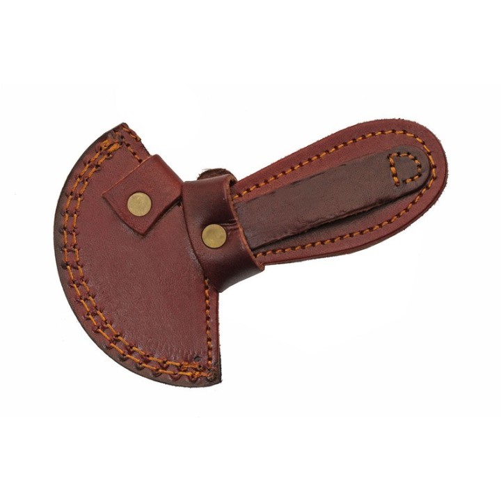 Couteau D'Esquimau Ulu Cutter Green Manche Bois & Corne Lame 256 Couches Etui Cuir DM1298GN - Livraison Gratuite