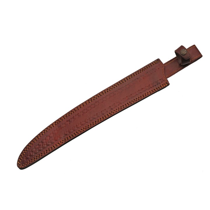 Sabre Epée Sword Damas Lame 256 Couches Manche Bois/Turquoise Etui Cuir DM5025 - Livraison Gratuite