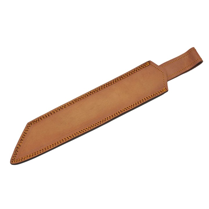 Couteau Machette Damas Great Slate Lame 256 Couches Manche Micarta Etui Cuir DM1323 - Livraison Gratuite
