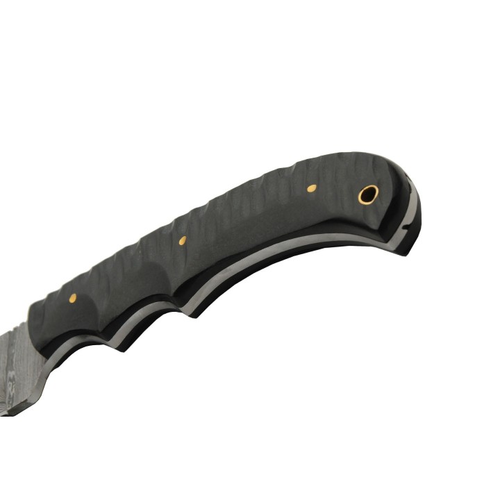 Couteau Machette Damas Great Slate Lame 256 Couches Manche Micarta Etui Cuir DM1323 - Livraison Gratuite