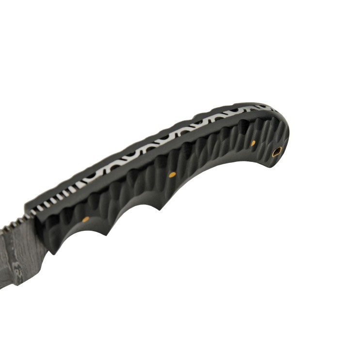 Couteau Machette Damas Great Slate Lame 256 Couches Manche Micarta Etui Cuir DM1323 - Livraison Gratuite