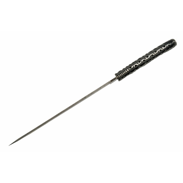 Couteau Machette Damas Great Slate Lame 256 Couches Manche Micarta Etui Cuir DM1323 - Livraison Gratuite