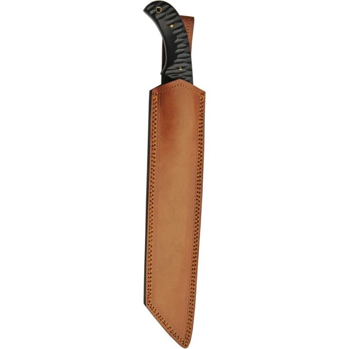 Couteau Machette Damas Great Slate Lame 256 Couches Manche Micarta Etui Cuir DM1323 - Livraison Gratuite
