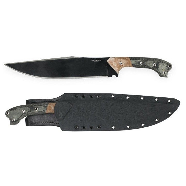 Couteau Condor Atrox Lame Acier Carbone 1075 Manche Micarta Etui Kydex Made Salvador CTK1814108HC - Livraison Gratuite
