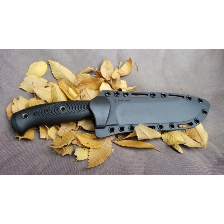 Couteau Steel Will Roamer R300-1BK Black Lame Acier D2 Manche TPE Etui Nylon SMGR3001BK - Livraison Gratuite