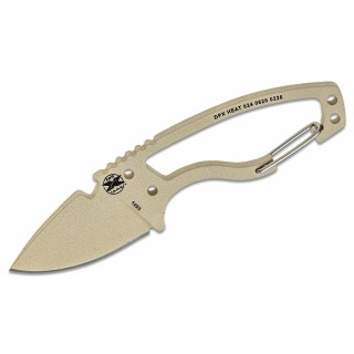 Couteau DPx Gear HEAT Hiker Desert Tan Lame Acier Carbone 1095 Manche Mousqueton Etui Kydex USA DPXHTX024 - Livraison Gratuite