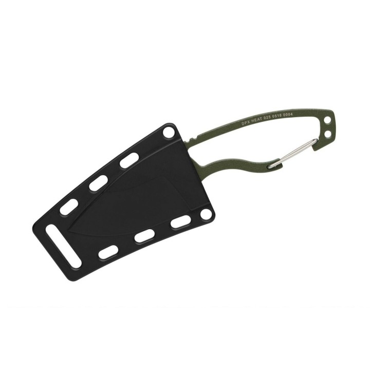 Couteau DPx Gear HEAT Hiker Green Lame Acier Carbone 1095 Manche Mousqueton Etui Kydex USA DPXHTX025 - Livraison Gratuite