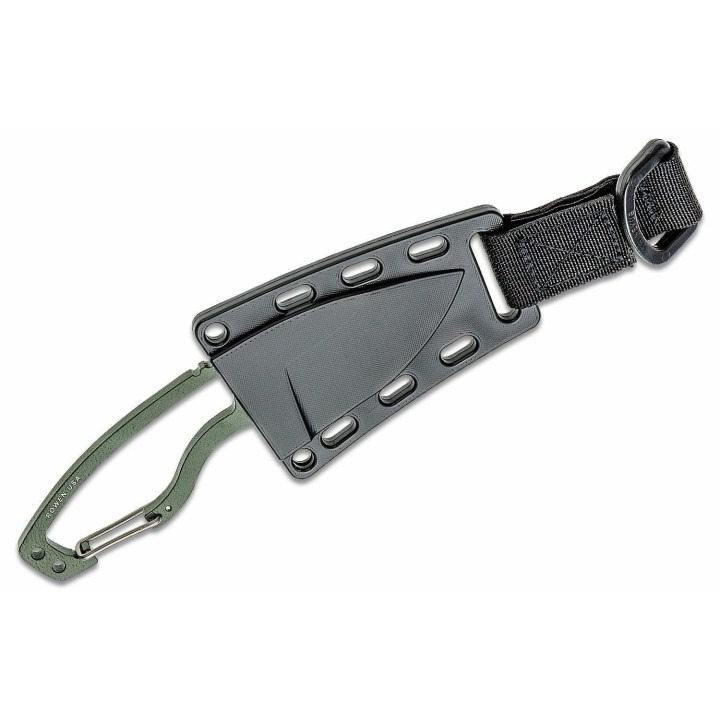 Couteau DPx Gear HEAT Hiker Green Lame Acier Carbone 1095 Manche Mousqueton Etui Kydex USA DPXHTX025 - Livraison Gratuite