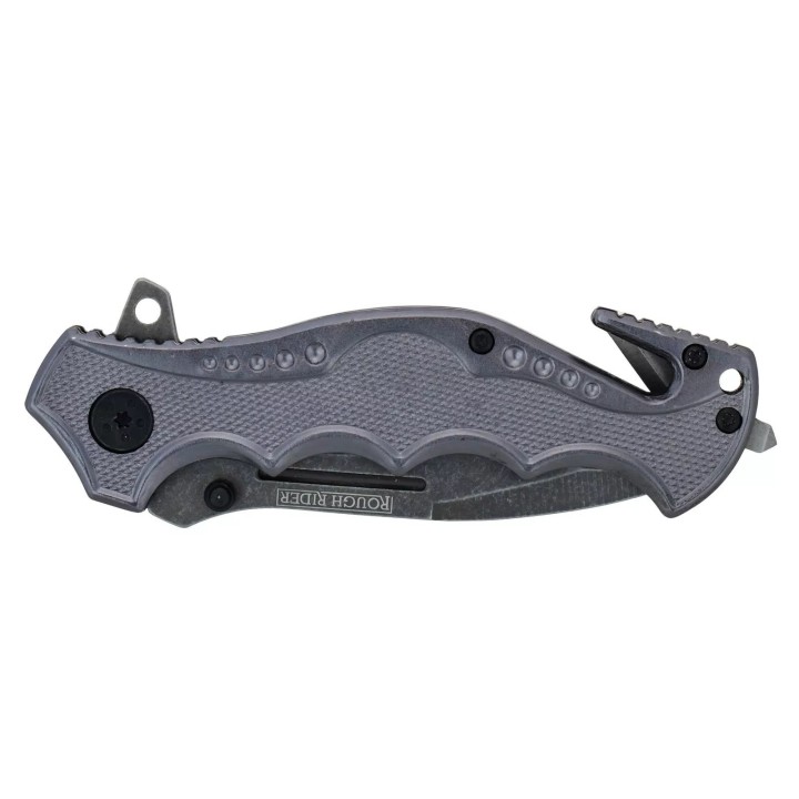 Couteau Tactical Rescue Rough Ryder Lame Acier 440 Manche Aluminium Brise Vitres Coupe Ceintures RR1593 - Livraison Gratuite