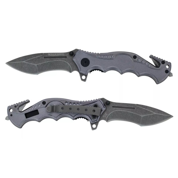 Couteau Tactical Rescue Rough Ryder Lame Acier 440 Manche Aluminium Brise Vitres Coupe Ceintures RR1593 - Livraison Gratuite