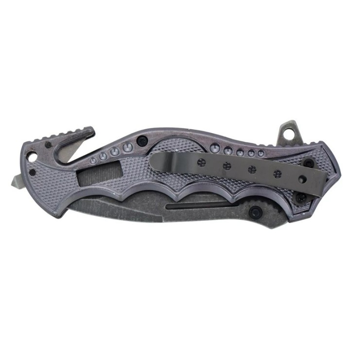Couteau Tactical Rescue Rough Ryder Lame Acier 440 Manche Aluminium Brise Vitres Coupe Ceintures RR1593 - Livraison Gratuite
