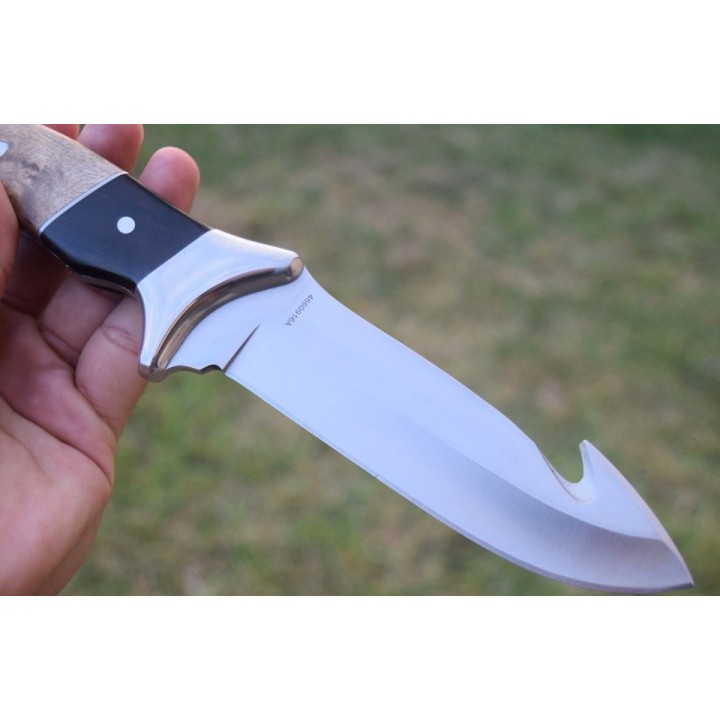 Couteau de Chasse Winchester Guthook Lame Acier Inox Manche Bois Etui Nylon G2241783 - Livraison Gratuite