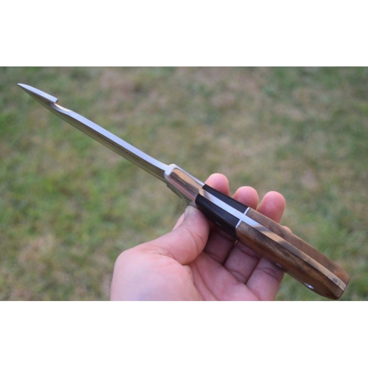 Couteau de Chasse Winchester Guthook Lame Acier Inox Manche Bois Etui Nylon G2241783 - Livraison Gratuite