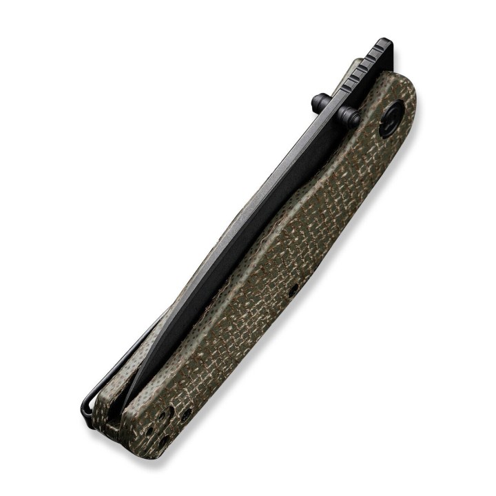 Couteau CIVIVI Sokoke Green Burlap Manche Micarta 14C28N Drop Point Blade IKBS Linerlock Clip CIVC220072 - Livraison Gratuite